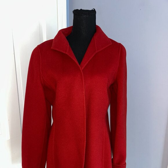 Linda Allard Ellen Tracy Jackets & Blazers - Linda Allard Ellen Tracy Red Wool Jacket, Open Front, Lightweight, Size 10
